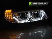 Faruri ANGEL EYES LED 3D CHROME Tuning-Tec pentru BMW E90/E91 05-08 - LPBMK7