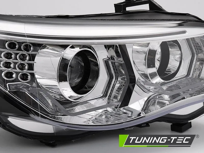 Faruri ANGEL EYES LED 3D CHROME pentru BMW E60 E61 03-07 - LPBMK3