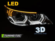 Faruri ANGEL EYES LED 3D CHROME pentru BMW E60 E61 03-07 - LPBMK3