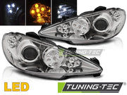 Faruri ANGEL EYES LED CHROME Tuning-Tec pentru PEUGEOT 206 02- - LPPE50
