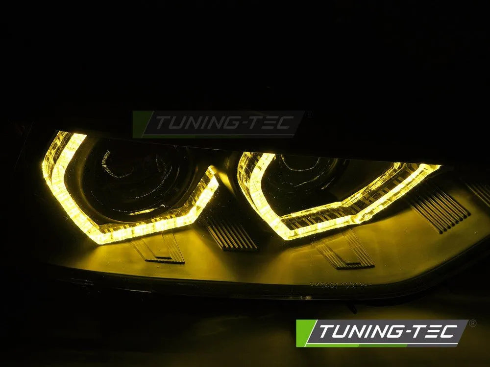 Faruri ANGEL EYES YELLOW LED DRL CHROME pentru BMW F30/F31 11-15 - LPBMR1