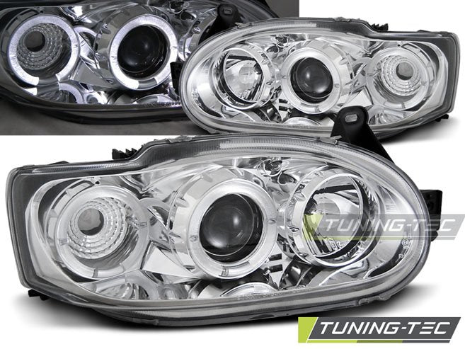 Faruri Angel Eyes Chrome pentru Ford Escort MK7 02.95-00 Tuning-Tec - LPFO05