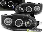 Faruri Angel Eyes Negru pentru Ford Escort MK7 02.95-00 Tuning-Tec - LPFO06