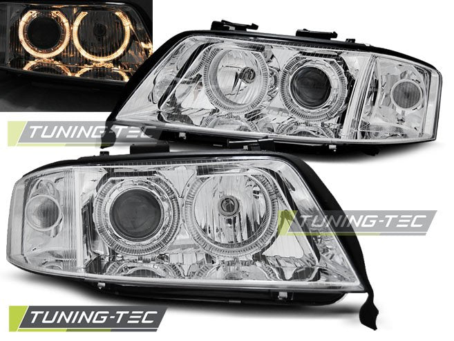 Faruri Angel Eyes pentru Audi A6 06.2001-05.2004 Tuning-Tec - LPAU81