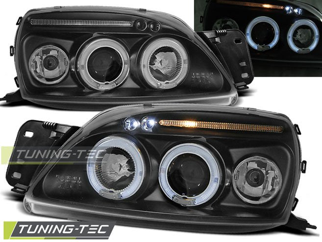 Faruri Angel Eyes pentru Ford Fiesta MK5 09.99-04-02 black Tuning-Tec - LPFO27