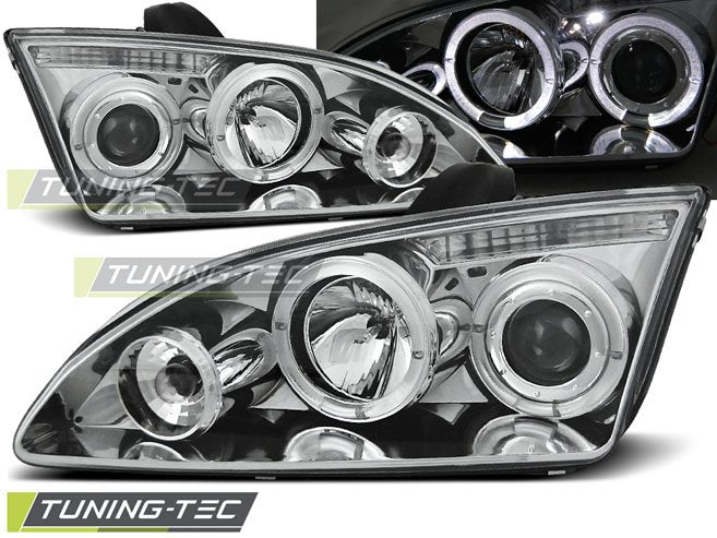 Faruri Angel Eyes pentru Ford Focus II 09.04-01.08 Chrome Tuning-Tec - LPFO13