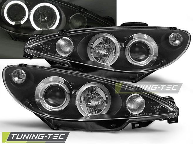 Faruri Angel Eyes pentru PEUGEOT 206 02- Tuning-Tec - LPPE03