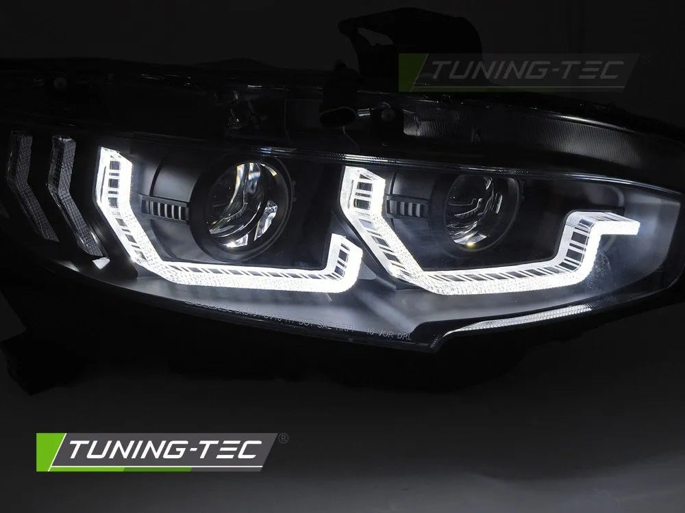 Faruri BLACK DRL SEQ pentru HONDA CIVIC X 16-21 - LPHO34