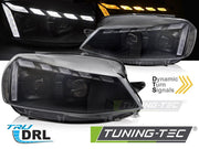 Faruri BLACK LED DRL SEQ W-W pentru VW GOLF 7 17-19 - LPVWW1