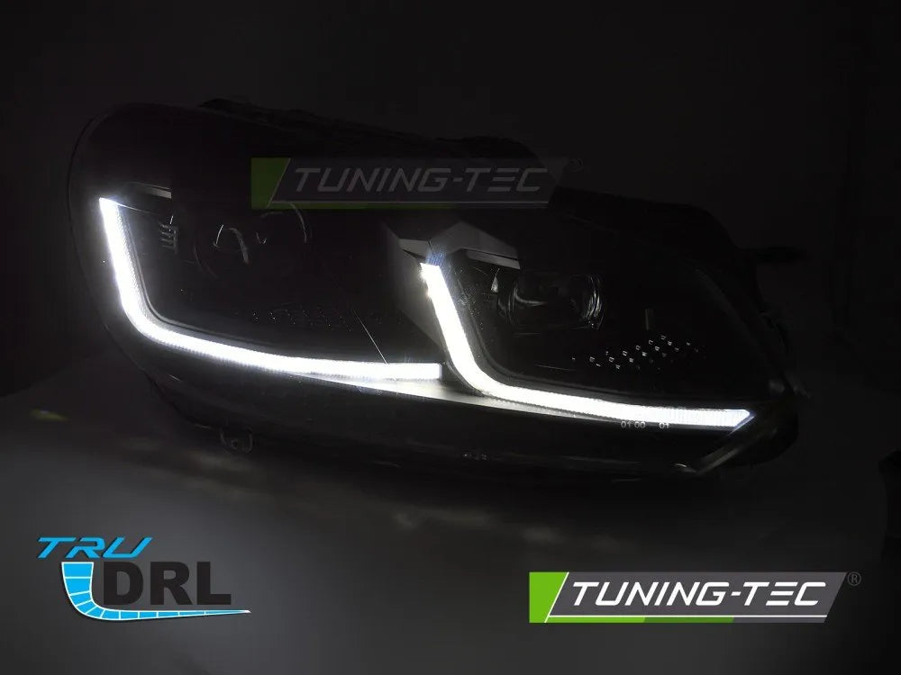 Faruri BLACK LED SEQ DRL pentru VW GOLF VI 08-12 - LPVWZ8