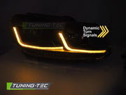 Faruri BLACK LED SEQ DRL pentru VW GOLF VI 08-12 - LPVWZ8