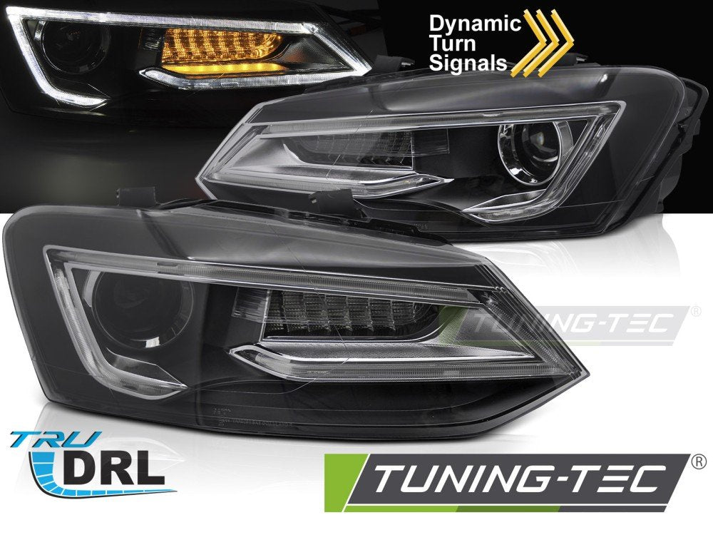 Faruri BLACK LED pentru VW POLO V 9-17 - LPVWW9