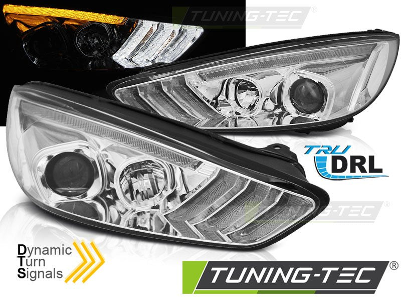 Faruri CHROME DRL LED Tuning-Tec pentru FORD FOCUS MK3 15-18 - LPFO80