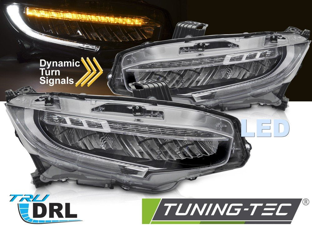 Faruri FULL LED BLACK pentru HONDA CIVIC X 16-21 - LPHO35