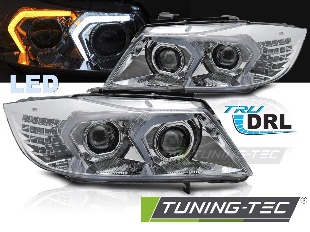 Faruri FULL LED CROM pentru BMW E90/E91 05-08 - LPBMP9