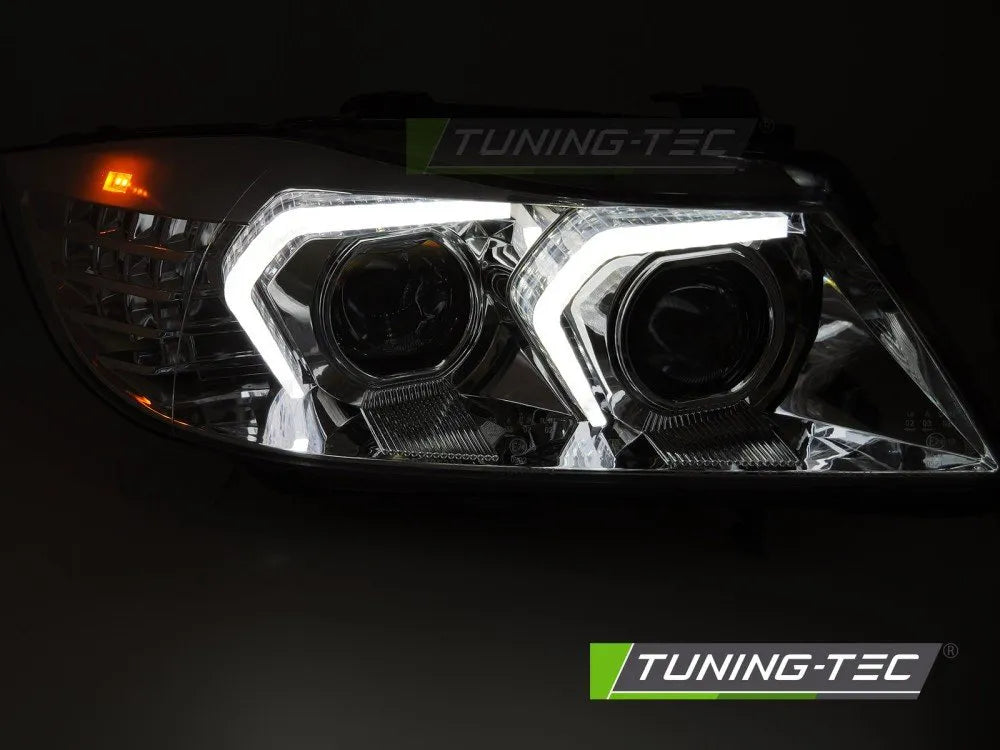 Faruri FULL LED CROM pentru BMW E90/E91 05-08 - LPBMP9