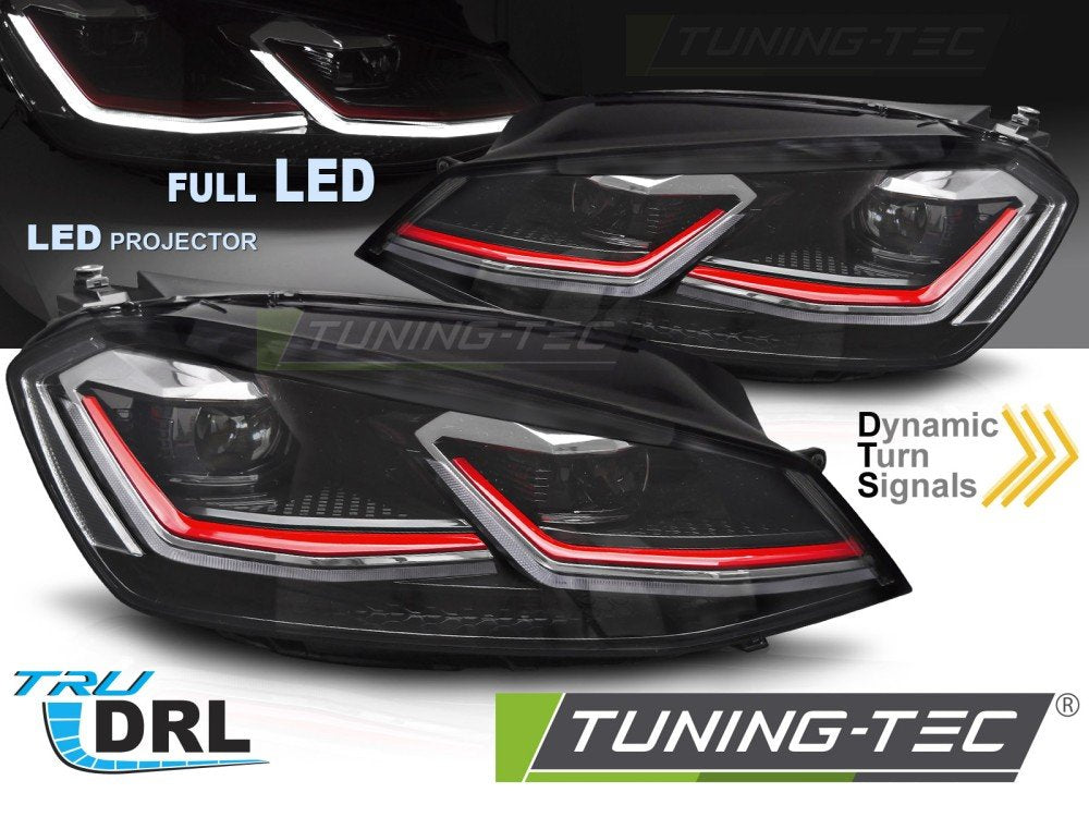 Faruri FULL LED RED LINE DRL pentru VW GOLF 7 11.12-17 - LPVWZ0