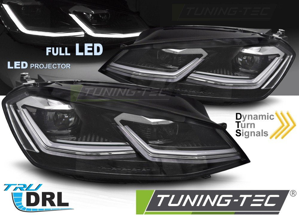Faruri FULL LED SILVER LINE DRL pentru VW GOLF 7 11.12-17 - LPVWZ1