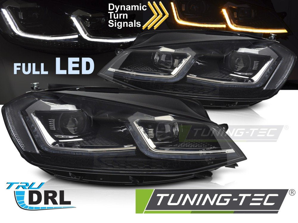 Faruri FULL LED SILVER SEQ DRL pentru VW GOLF VII 17-19 - LPVX11