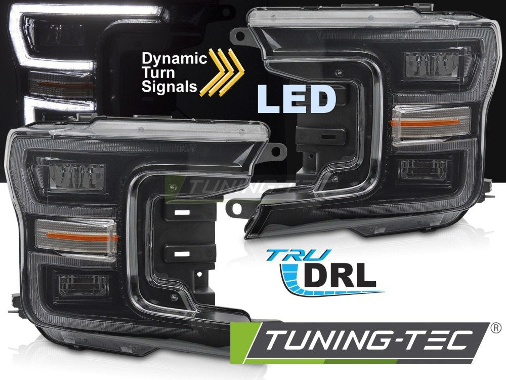 Faruri LED BLACK DRL SEQ pentru FORD F150 MK13 17-20 - LPFOA1