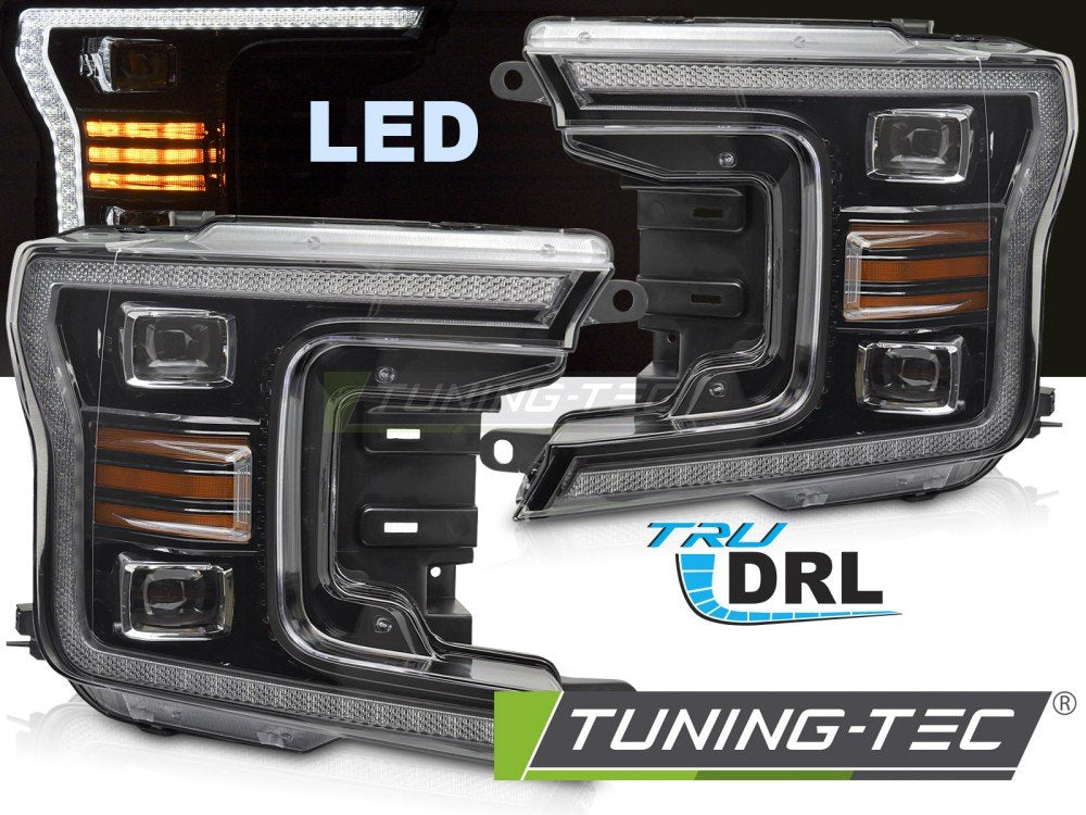 Faruri LED BLACK DRL pentru FORD F150 MK13 17-20 - LPFOA0