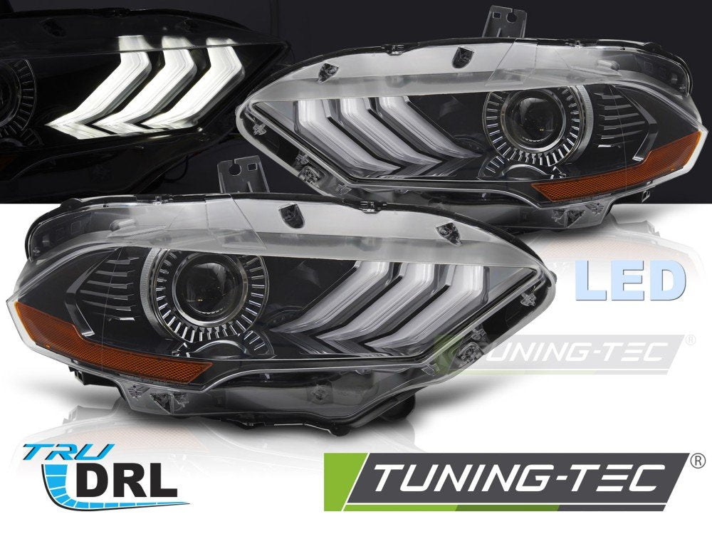 Faruri LED BLACK DRL pentru FORD MUSTANG 18-21 - LPFO95