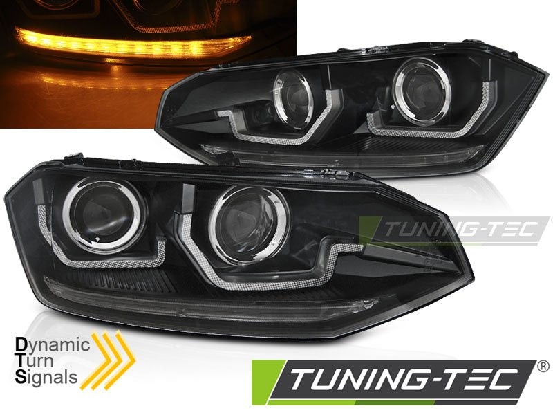 Faruri LED BLACK Tuning-Tec pentru VW POLO VI 2G 2017- - LPVWT0