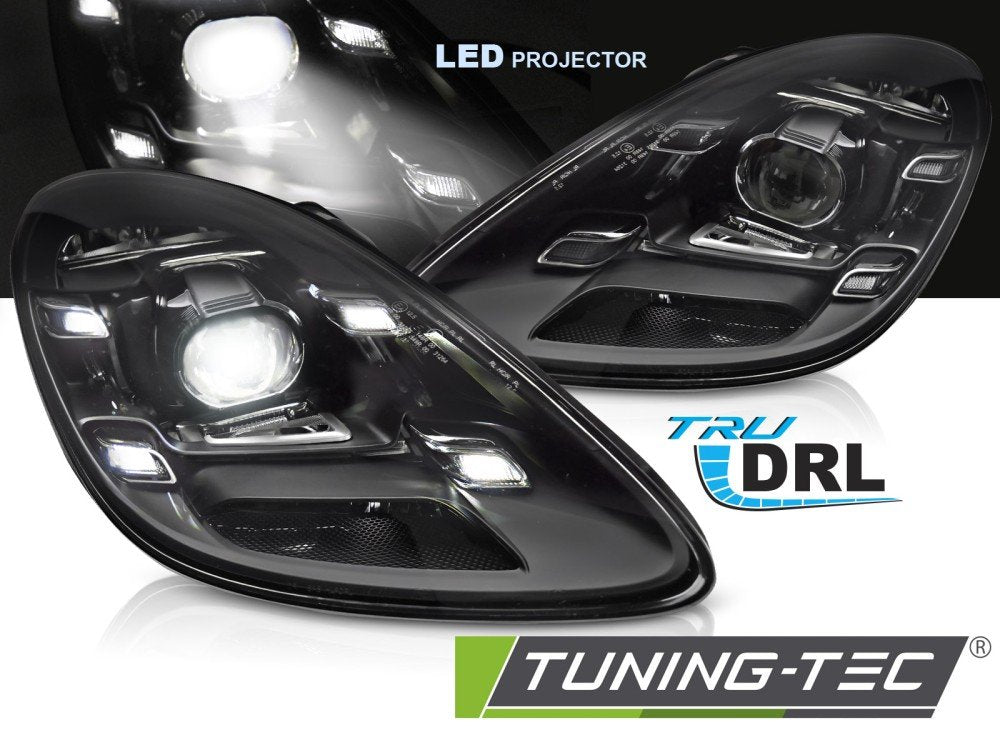 Faruri LED BLACK pentru PORSCHE BOXSTER CAYMAN 718 2016- - LPPO14