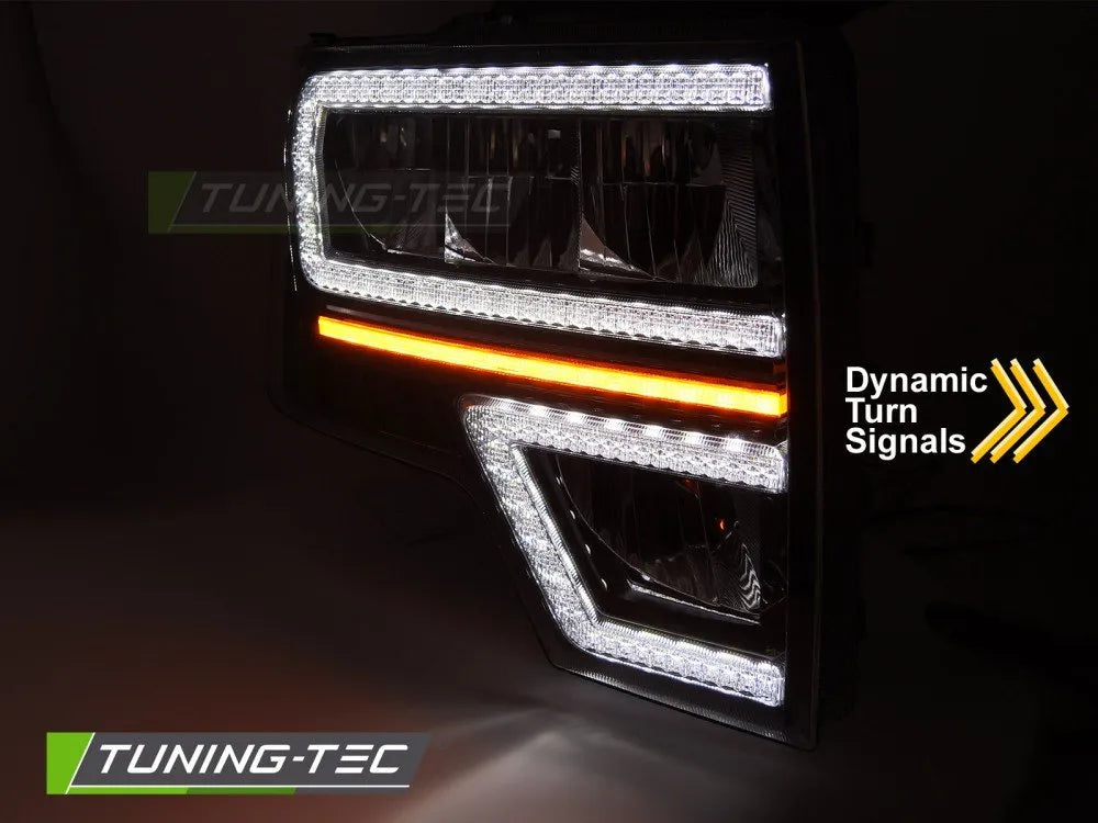 Faruri LED DRL SEQ BLACK pentru FORD F150 MK12 08-14 - LPFOA3