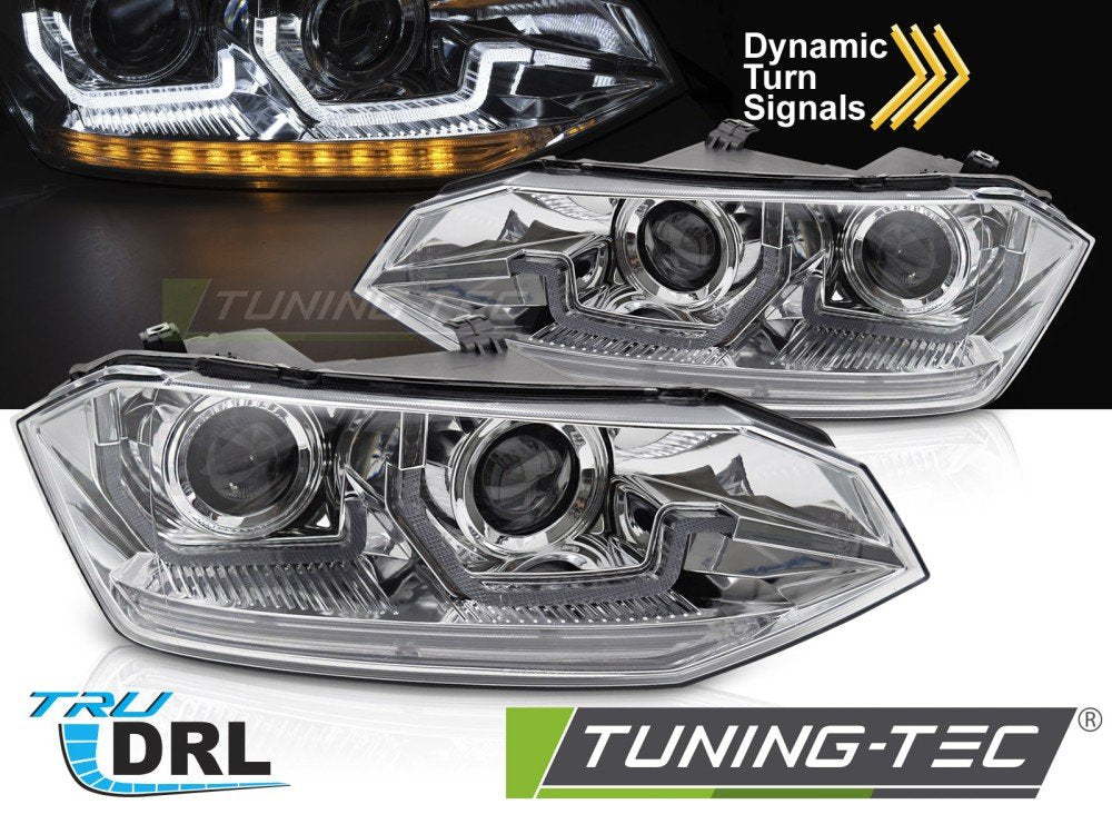 Faruri LED SEQ DRL CROM pentru VW POLO VI 2G 17-21 - LPVWY1