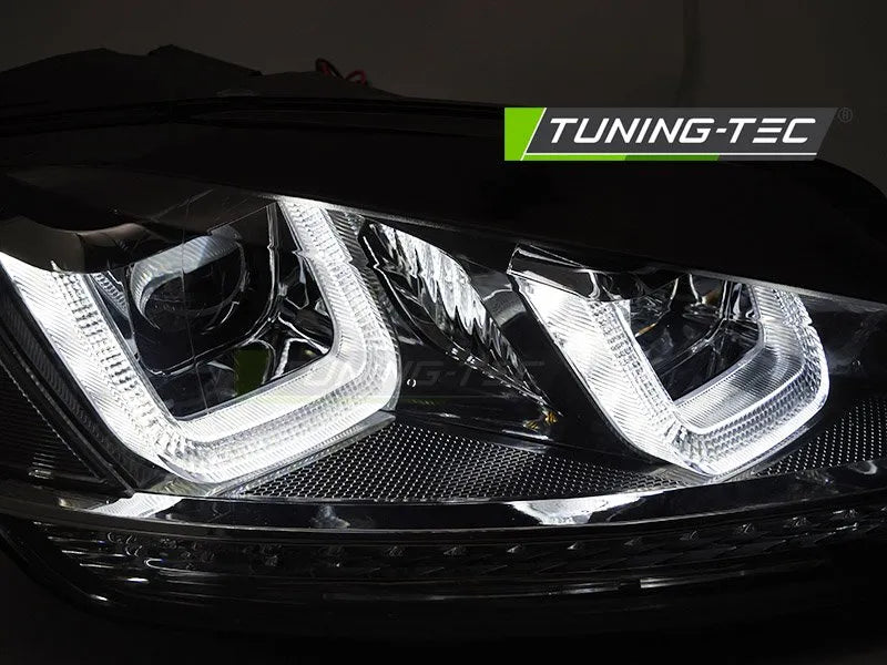 Faruri LIGHT SEQ BLACK WITH CHROME LINE pentru VW GOLF 7 13-17 - LPVWV5