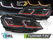 Faruri RED LED SEQ DRL pentru VW GOLF VII 13-17 - LPVX06