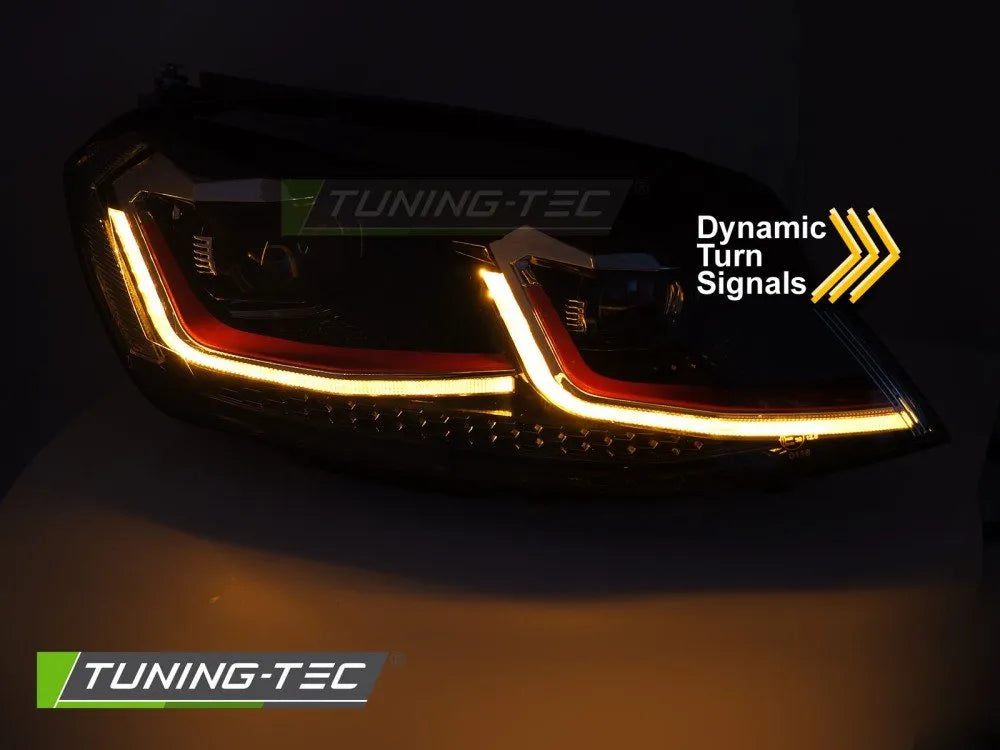 Faruri RED LED SEQ DRL pentru VW GOLF VII 13-17 - LPVX06