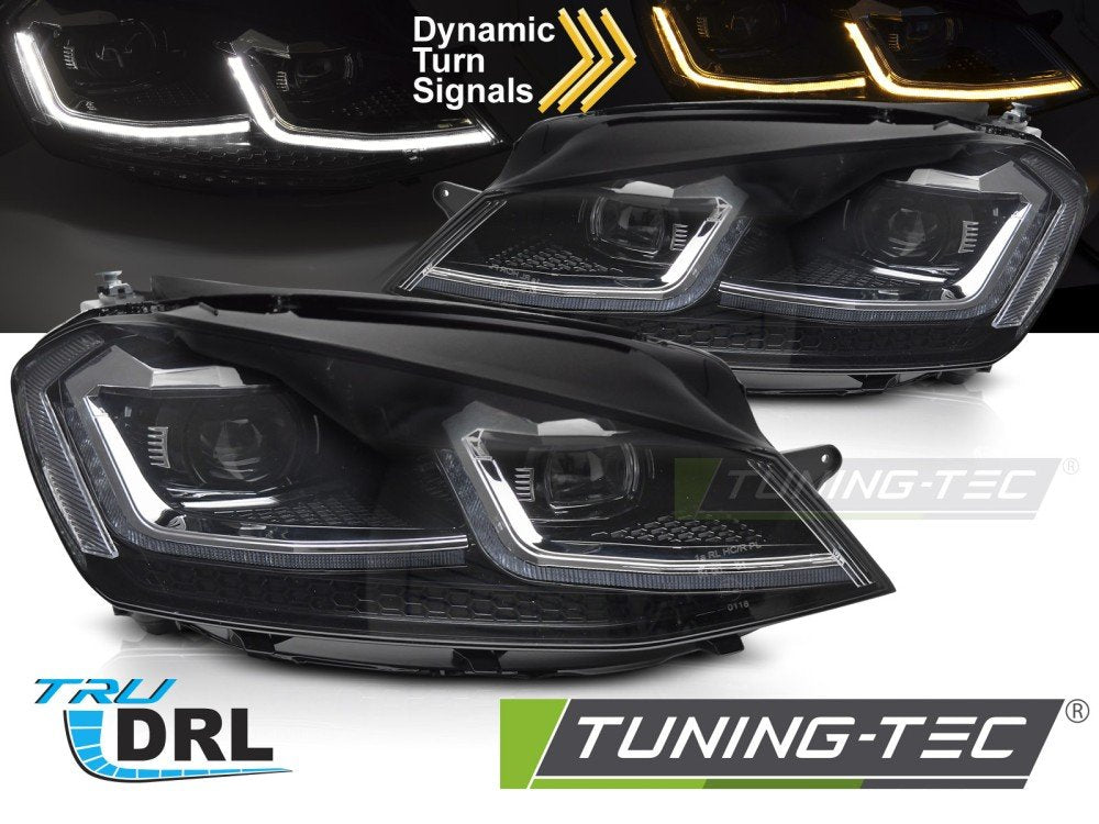Faruri SILVER LED SEQ DRL pentru VW GOLF VII 13-17 - LPVX05