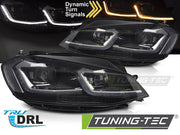 Faruri SILVER LED SEQ DRL pentru VW GOLF VII 17-19 - LPVX09