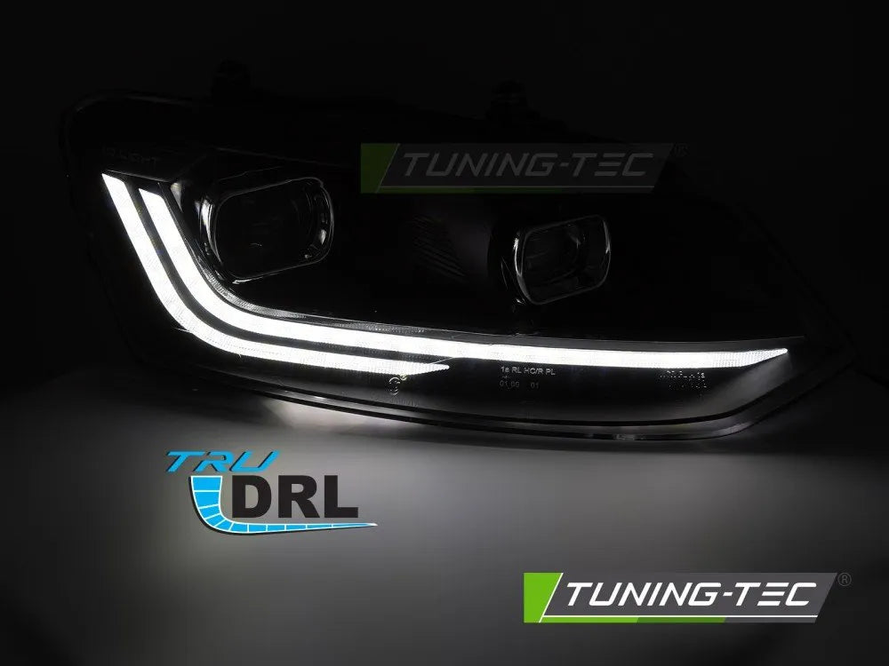 Faruri SILVER LED SEQ DRL pentru VW POLO 6R 09-17 - LPVX16