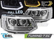 Faruri T6 LOOK CHROME FULL LED SEQ DRL pentru VW T5 10-15 - LPVWY7