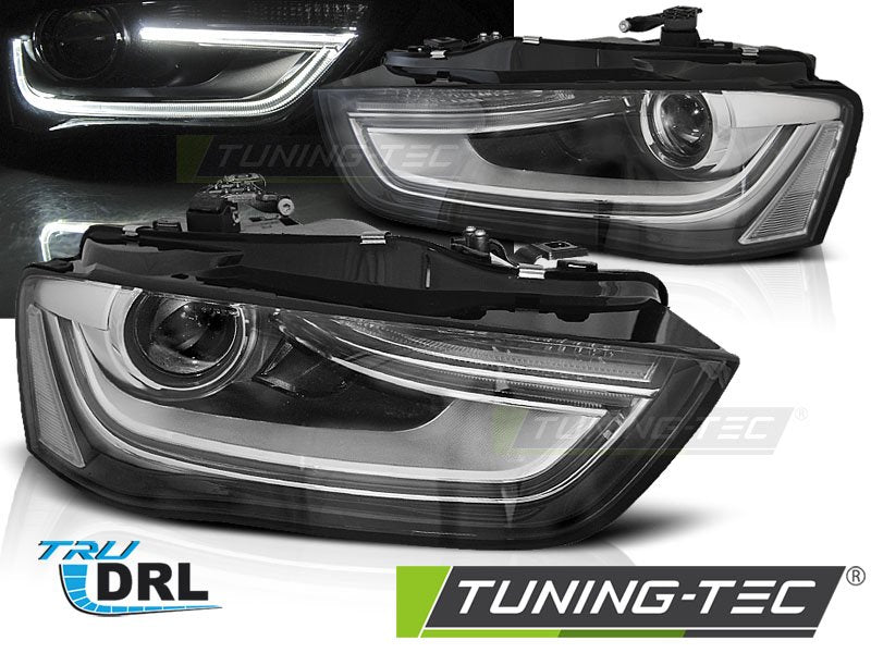 Faruri TRUE DRL BLACK Tuning-Tec pentru AUDI A4 B8 12-15 - LPAUE6