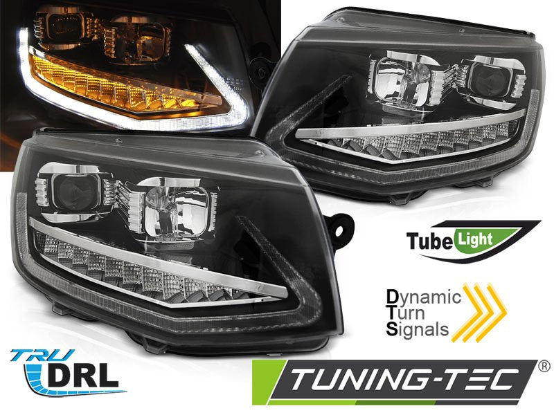 Faruri TUBE LIGHT BLACK DRL BLACK Tuning-Tec pentru VW T6 15-19 - LPVWS8