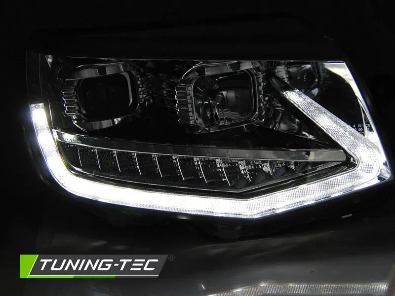 Faruri TUBE LIGHT BLACK DRL CHROME Tuning-Tec pentru VW T6 15-19 - LPVWS7