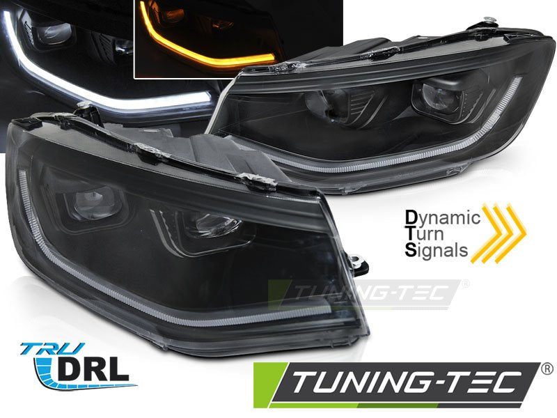 Faruri TUBE LIGHT BLACK DRL pentru VW CADDY 20- - LPVWV1