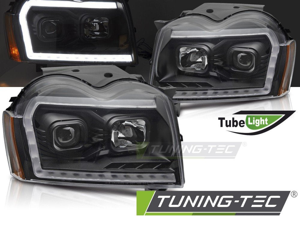Faruri TUBE LIGHT BLACK pentru CHRYSLER JEEP GRAND CHEROKEE 05-08 - LPCH49
