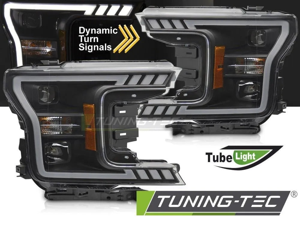 Faruri TUBE LIGHT BLACK pentru FORD F150 MK13 17-20 - LPFOB6