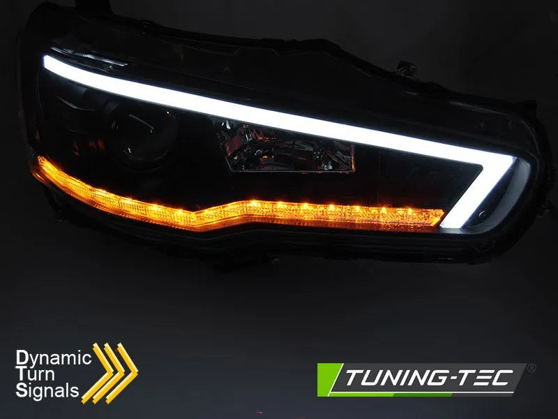 Faruri TUBE LIGHT BLACK pentru MITSUBISHI LANCER 8 08-16 - LPMI21