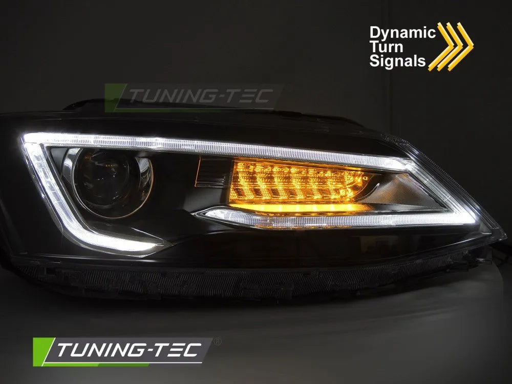Faruri TUBE LIGHT BLACK pentru VW JETTA VI 11-18 - LPVWX0