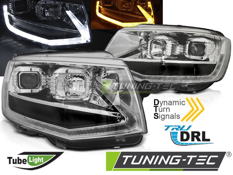 Faruri TUBE LIGHT CHROME DRL SEQ Tuning-Tec pentru VW T6 15-19 - LPVWT3