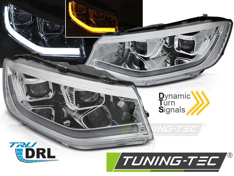 Faruri TUBE LIGHT CHROME DRL pentru VW CADDY 20- - LPVWV0