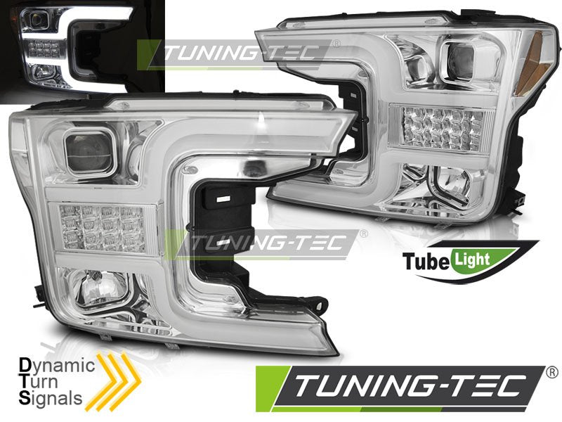 Faruri TUBE LIGHT CHROME Tuning-Tec pentru FORD F150 MK13 17-20 - LPFO89