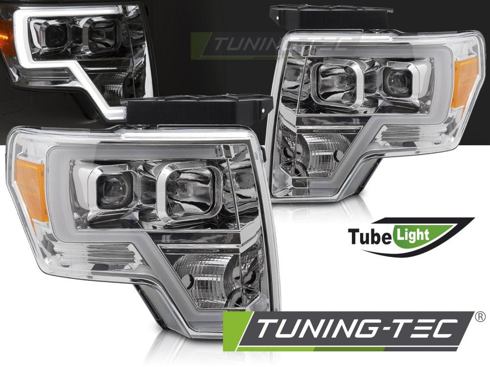 Faruri TUBE LIGHT CHROME pentru FORD F150 MK12 08-14 - LPFOB1