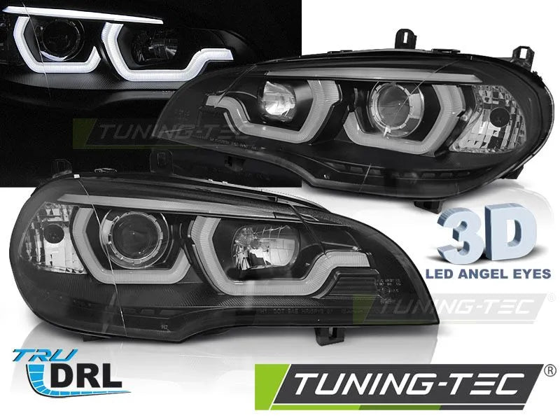 Faruri TUBE LIGHT DRL BLACK Tuning-Tec pentru BMW X5 E70 07-13 - LPBMG9